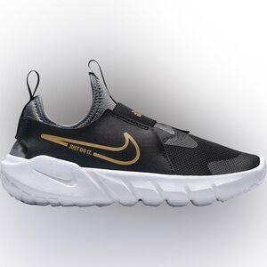 Nike Flexrunner 2 black and gold. NEW - IN BOX  size youth 3